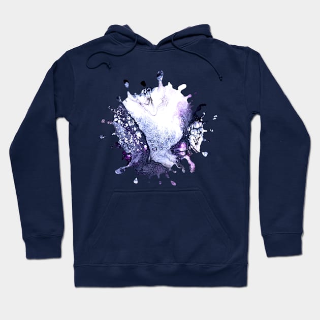 Icy Blue/Purple Acrylic Pour Paint Splash Hoodie by Designs_by_KC